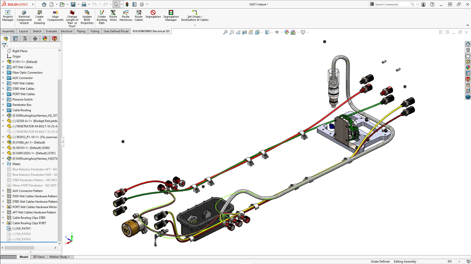 PI Wire Harness - Advanced SolidWorks 3D CAD Modeling for EV Harness Routing